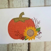 Pumpkin with Sunflower Machine Applique Design